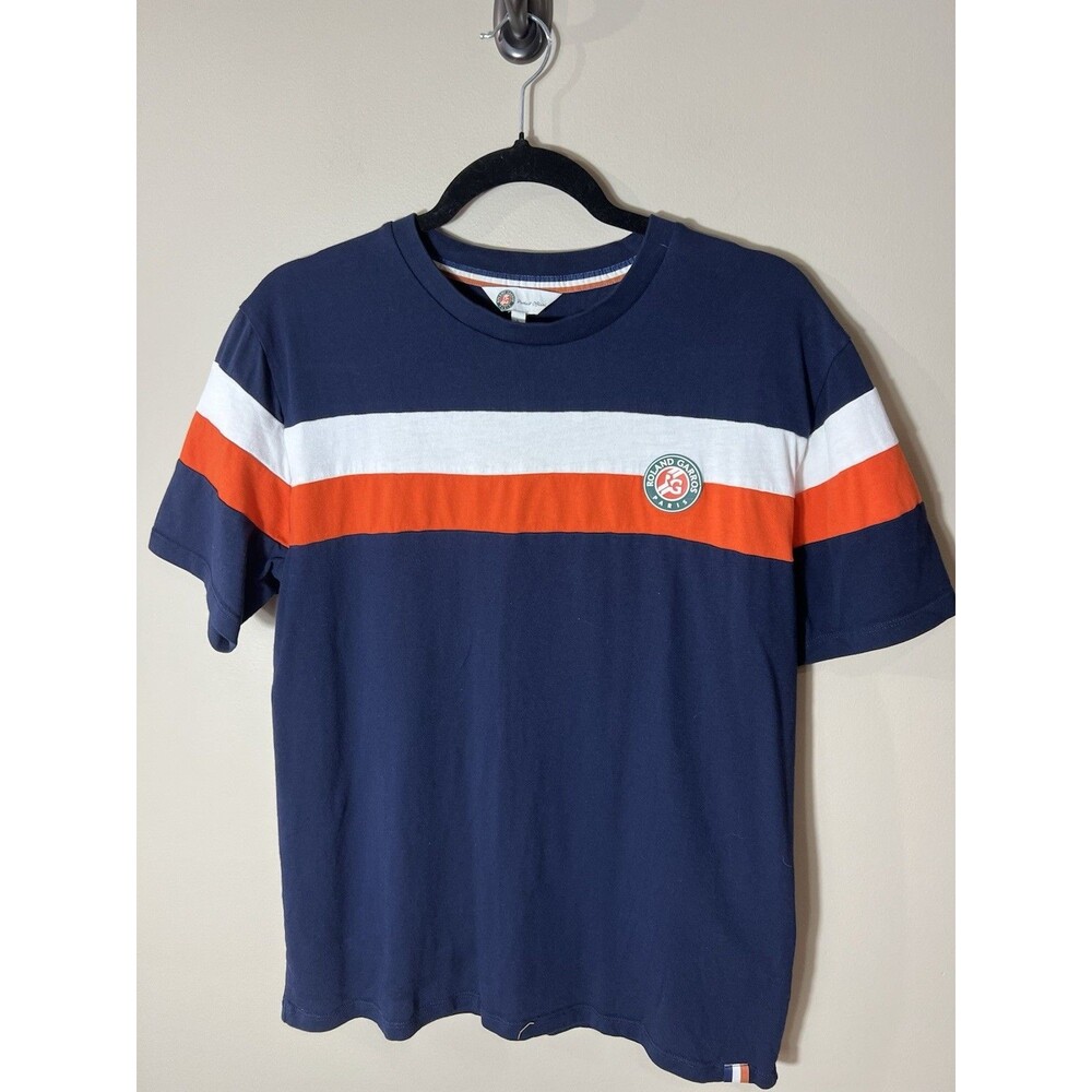 Roland Garros Paris French Open Tennis Mens Large Blue Orange White TShirt